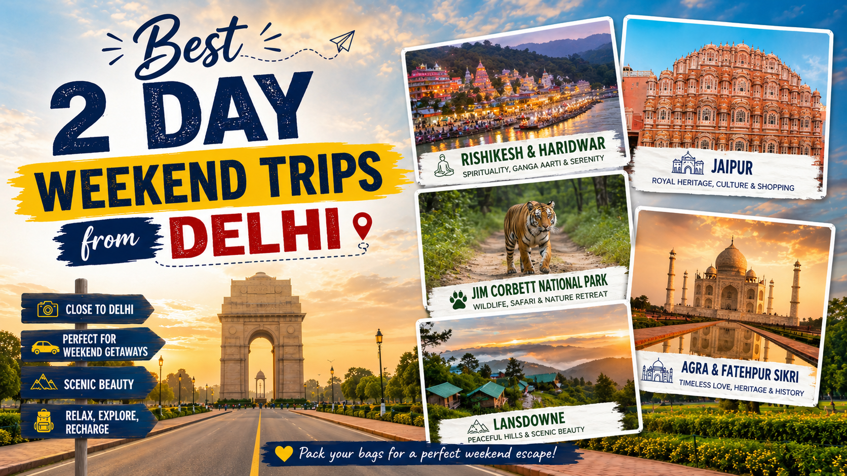 Best 2 Day Weekend Trips from Delhi