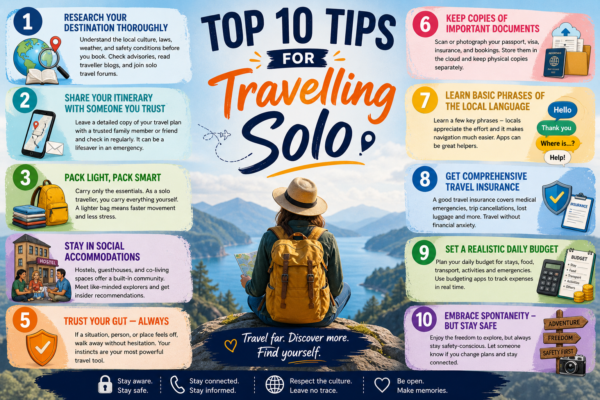 Top 10 Tips for Travelling Solo